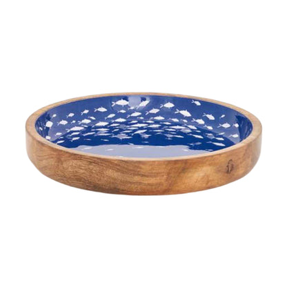 Large Flat Enamel Bamboo Bowls - 30cm